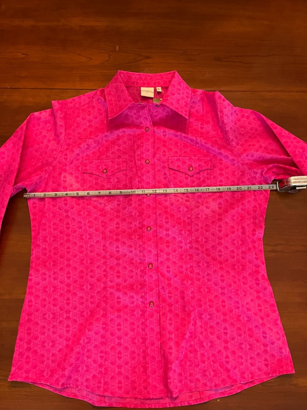 Rockies Women’s Pearl Snap Western Shirt Pink Vintage XL - Picture 10 of 11